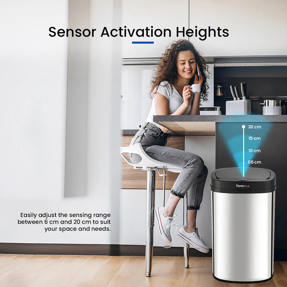 Homemax 50L Sensor Bin Silver