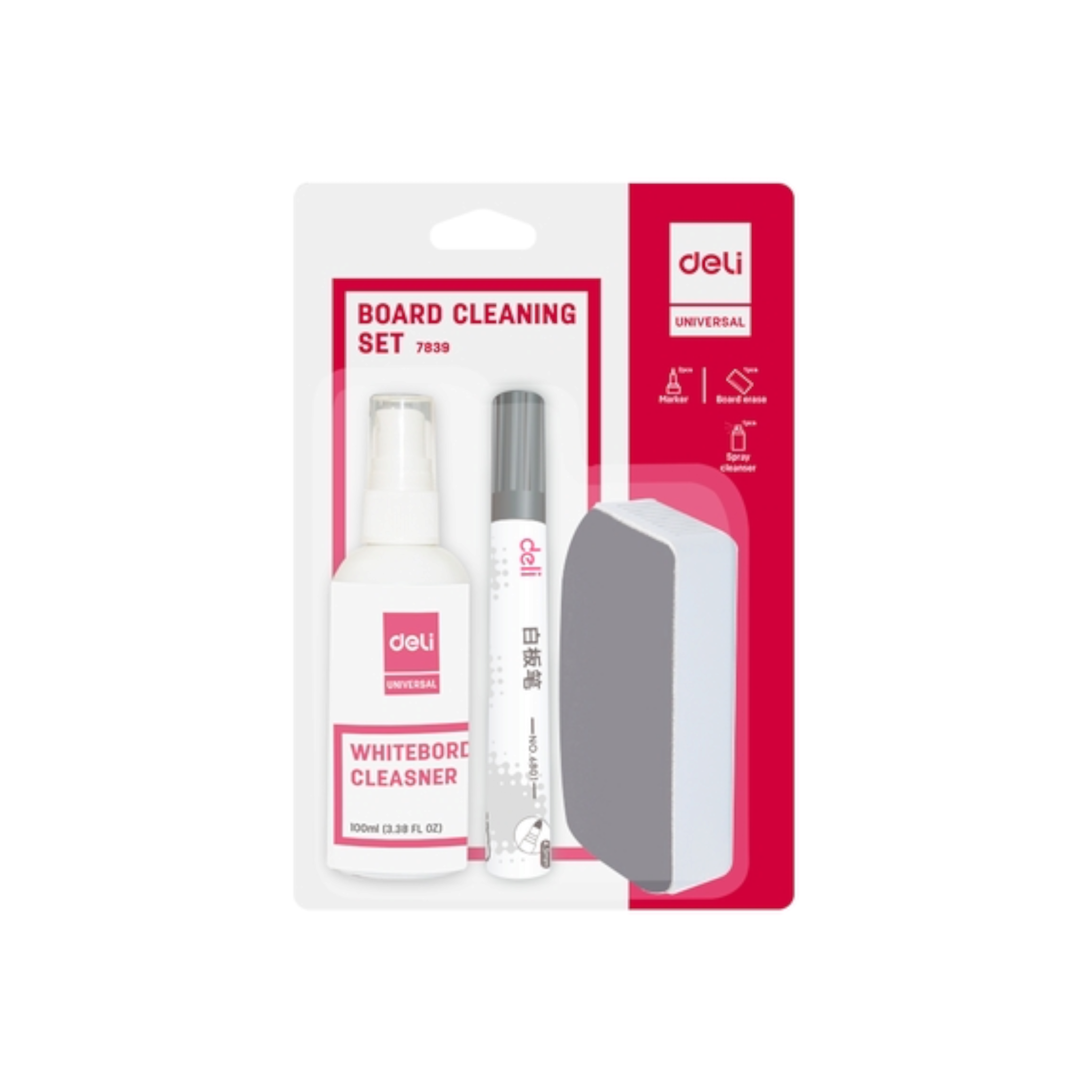 Deli White Board Cleaning Set